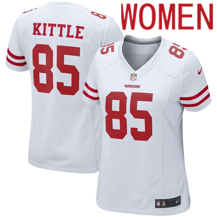 Women San Francisco 49ers #85 George Kittle Nike White Game NFL Jersey